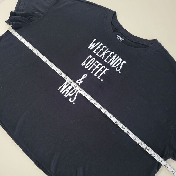 Joyspun Women's Black Crewneck Graphic Short Sleeve Tee - Picture 8 of 13